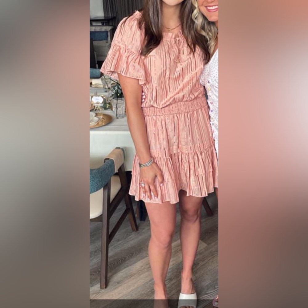 Anna Cate Metallic Pink Midi